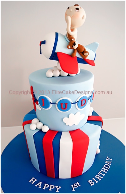 Aeroplane birthday-Christening cake